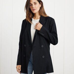 Jenni Kayne Linen Keaton Blazer in Black. Size 2 (Small)